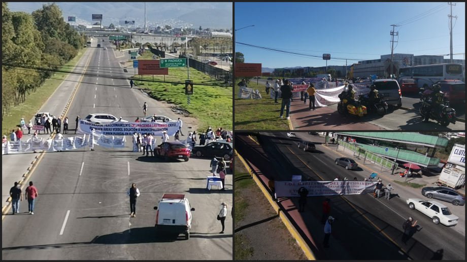 Bloquean vecinos la México-Pachuca a la altura de Explanada; exigen solución