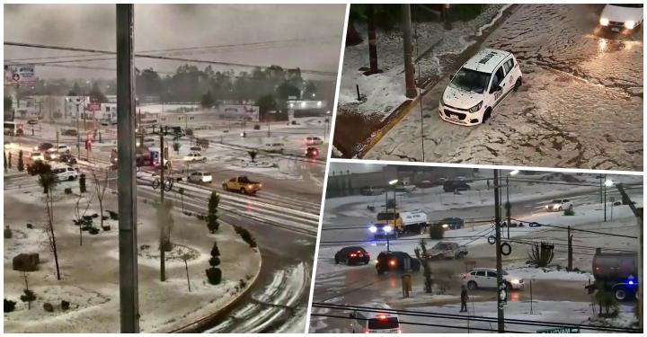 ¡Se cae el cielo! Fuerte granizada en el sur de Hidalgo