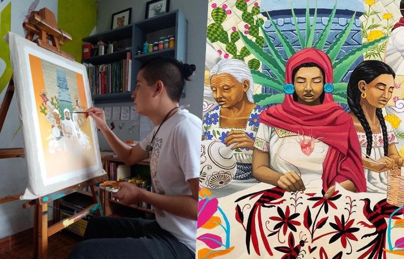 Eligen a joven artista urbano hidalguense para ilustrar portada de libro de la SEP
