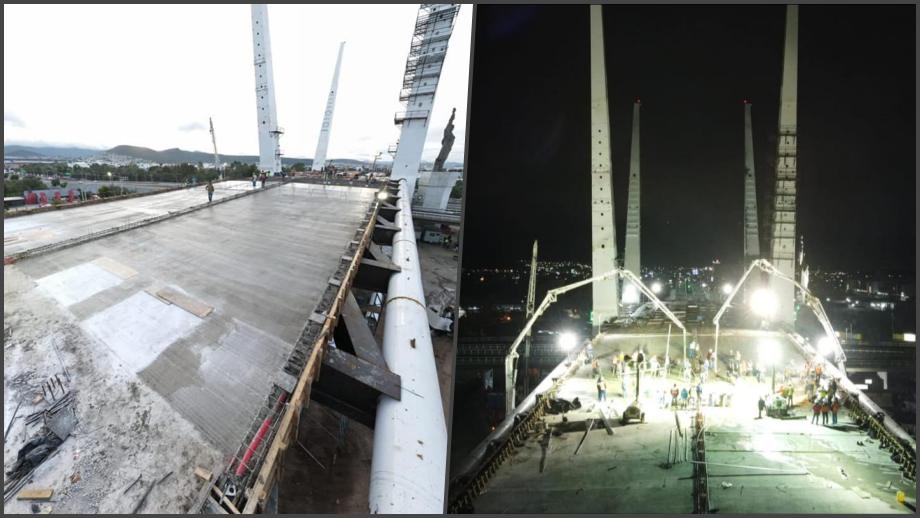#Fotos: Avances del puente atirantado de Pachuca, continúa el colado de concreto
