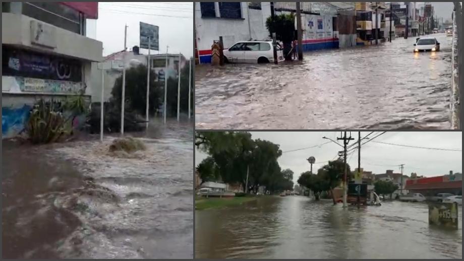 #FotosYVideos: Pachuca bajo el agua; intensa lluvia inunda calles y bulevares