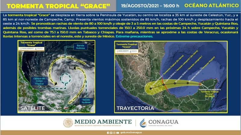 Ciclón Grace pasará sobre Pachuca, según pronóstico; provocará lluvias torrenciales