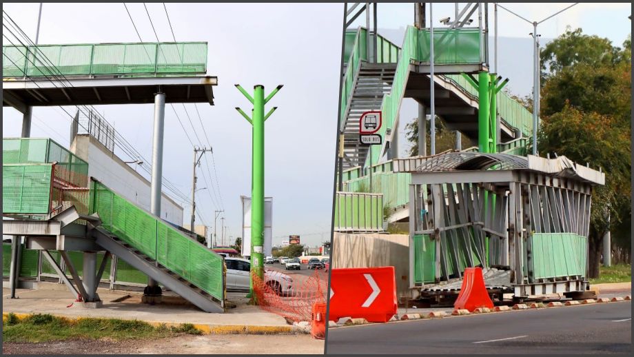 #Fotos: Desmontan estructura de puente del Tuzobús en el sur de Pachuca; estará en carril de rebase