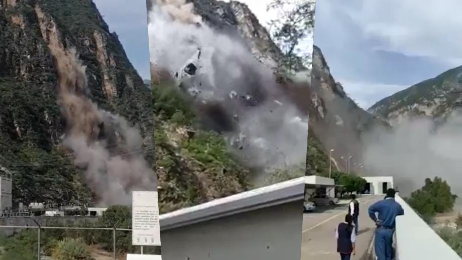 #Videos: Se desgaja cerro cerca de cuarto de máquinas en la presa Zimapán