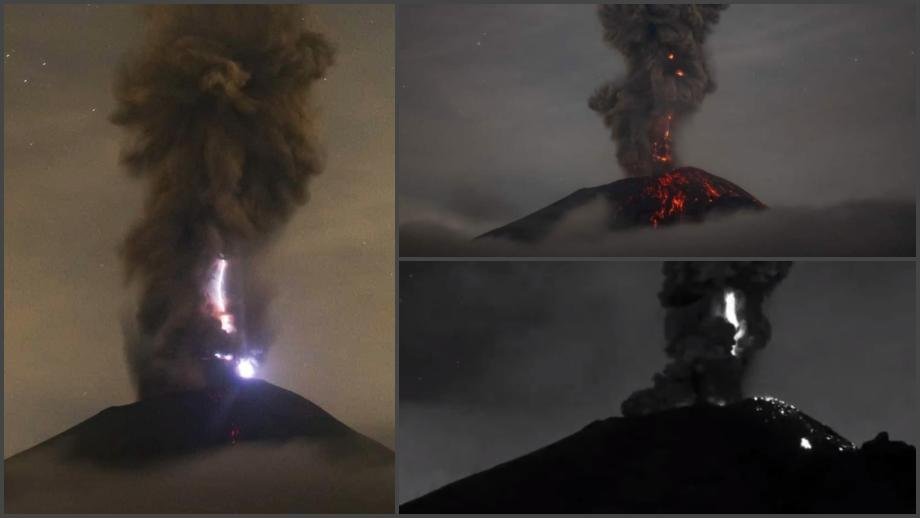 #FotosYVideo: Se registra impresionante explosión en volcán Popocatépetl