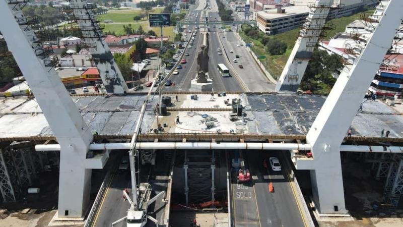 #Fotos: Así van los avances del puente atirantado de Pachuca