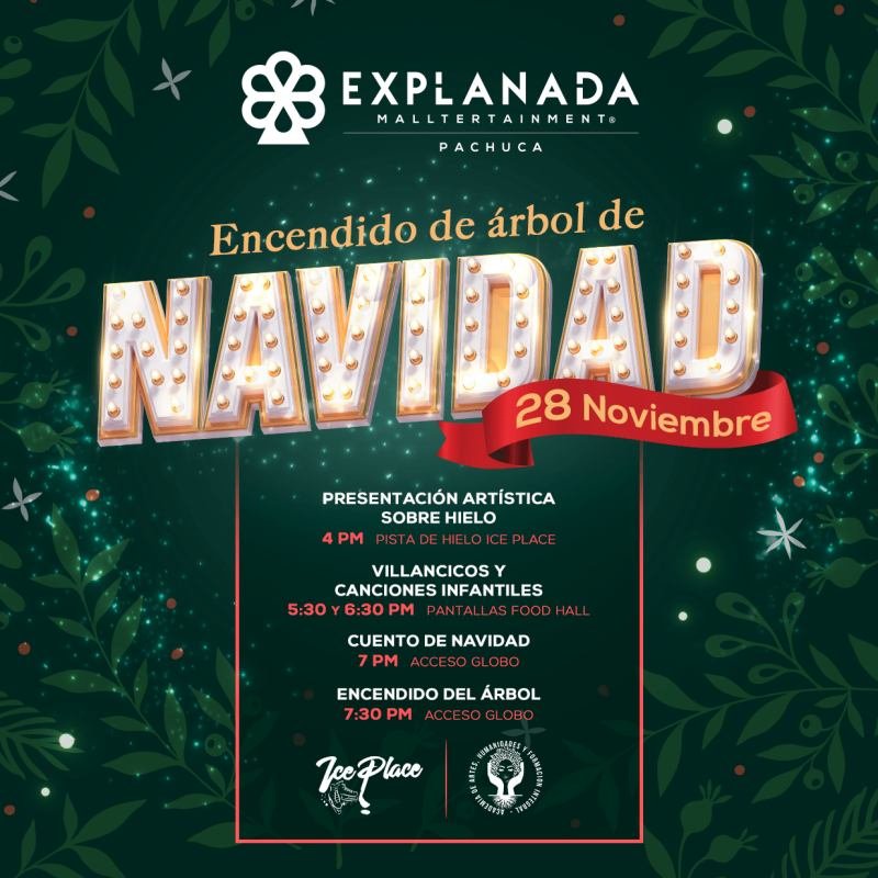 Encendido de árbol, artistas sobre hielo y villancicos el próximo fin de semana en Pachuca