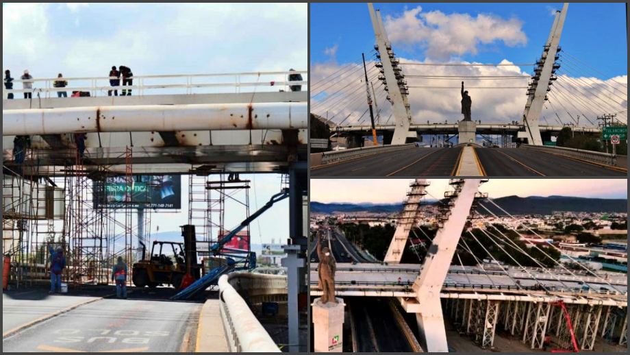 #Fotos: El puente atirantado de Pachuca, en su etapa final de construcción
