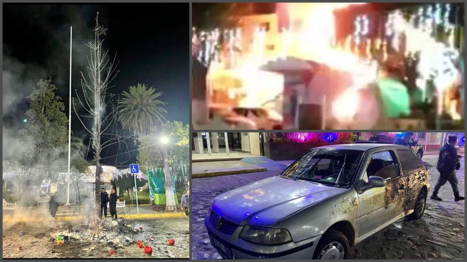 #Video: Queman árbol navideño en Hidalgo