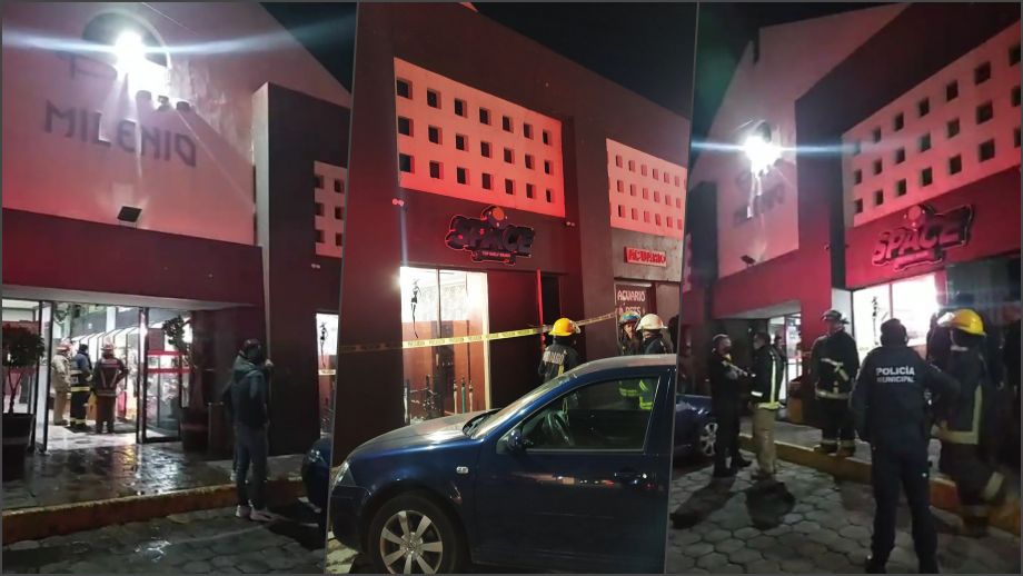 Asalto termina en incendio en plaza comercial de Pachuca