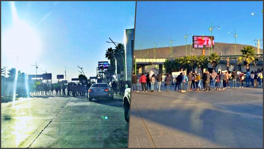 Trabajadores en huelga bloquean la Supervía Colosio en Pachuca
