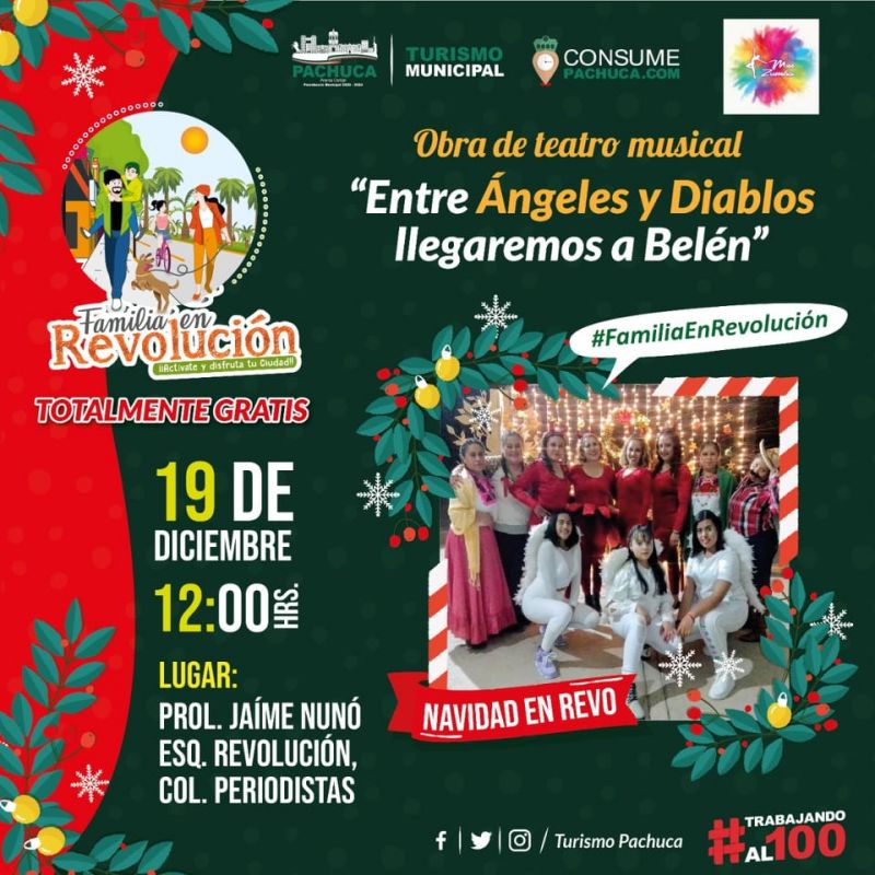 Revo peatonal con obra de teatro musical, este domingo en Pachuca