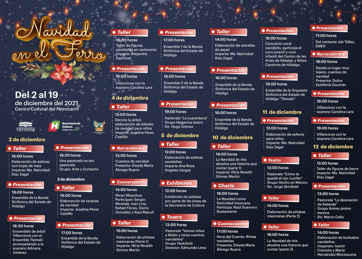 Del 2 al 19 de diciembre: 'Navidad en el Ferro', festival luminoso con música, artesanías y talleres en Pachuca