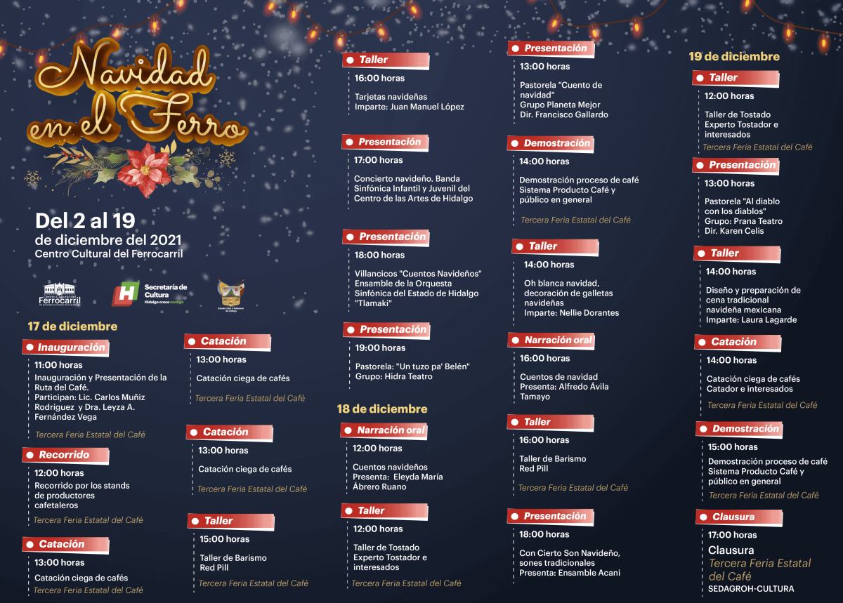 Del 2 al 19 de diciembre: 'Navidad en el Ferro', festival luminoso con música, artesanías y talleres en Pachuca