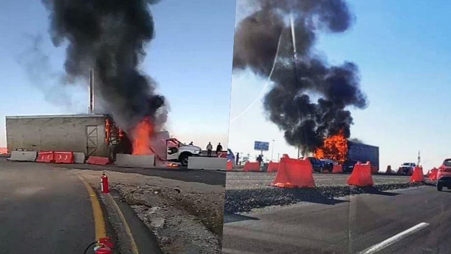 #Videos: Así se incendió un tráiler este jueves en la México-Pachuca