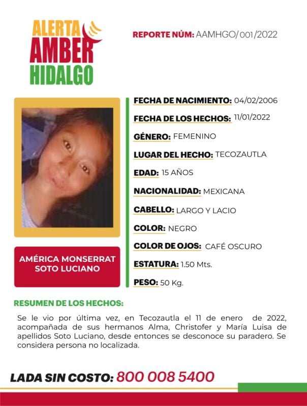 Activan Alerta Amber por desaparición de cuatro hermanitos en Hidalgo