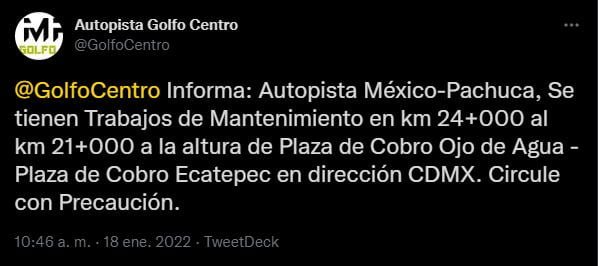 Aumentan desvío, reducción y cierre de carriles en la México-Pachuca