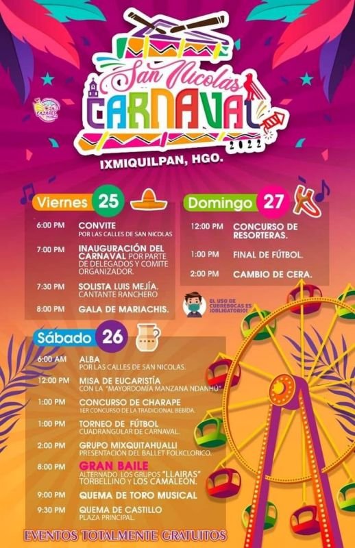 Este año sí hay fiesta: llegan los carnavales de Hidalgo