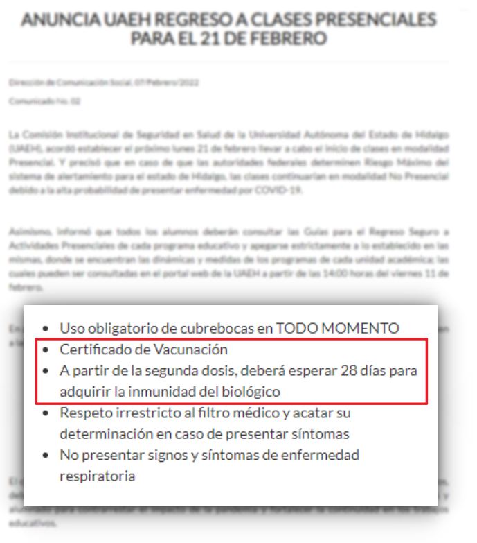 Universidades de Pachuca piden certificado de vacunación; así lo puedes obtener 5 Universidades de Pachuca piden certificado de vacunación; así lo puedes obtener