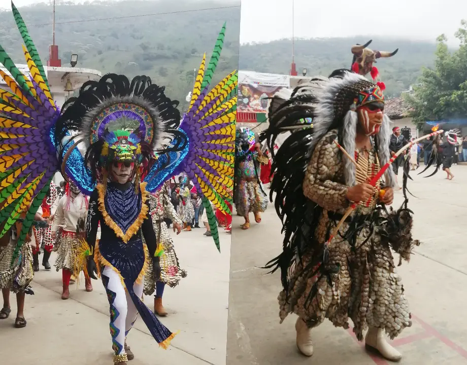 #Video: Bailan sobre fuego en tradicional danza de cierre de carnaval en Hidalgo