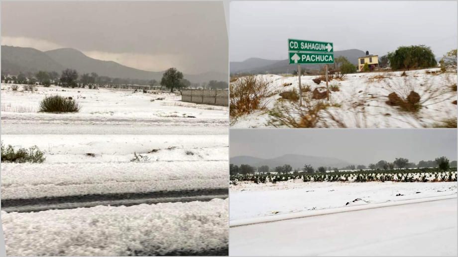 #Granizada: Se pinta de blanco la Pachuca - Ciudad Sahagún (fotos)