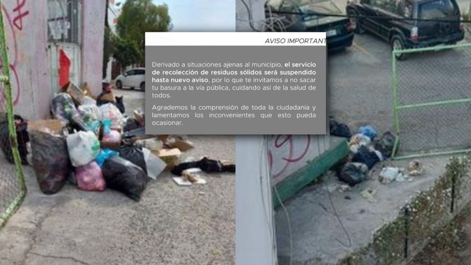 Suspenden recolección de basura en Mineral de la Reforma hasta nuevo aviso