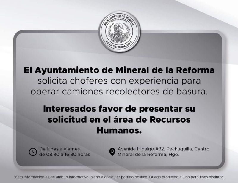 Bloqueo de sindicato deja sin recolección de basura a Mineral de la Reforma
