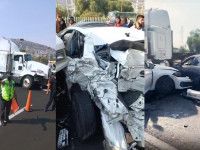 Fuerte choque provoca caos en la autopista México-Pachuca (video)