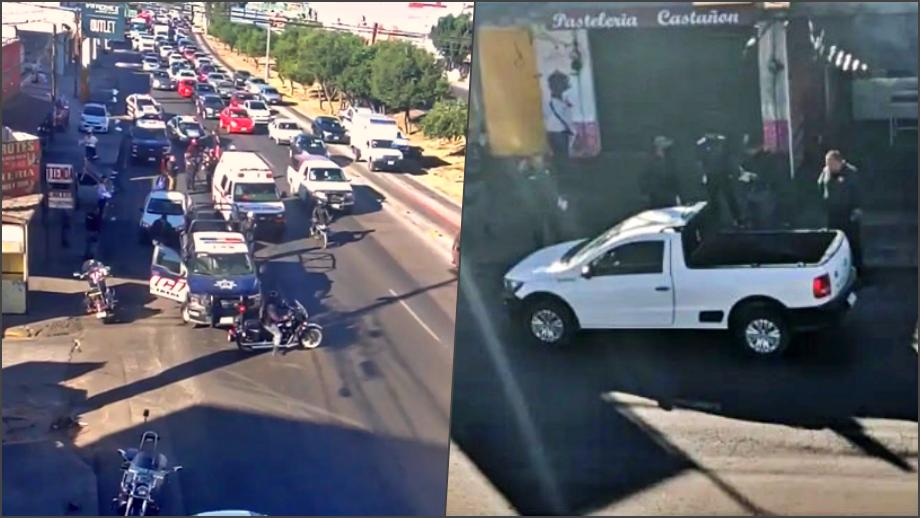 Percance vial en Pachuca acaba en disparos y movilización (video)