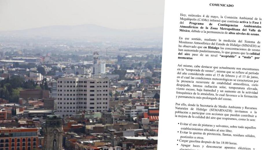 Autoridades alertan por mala calidad del aire en Hidalgo y establecen estas medidas