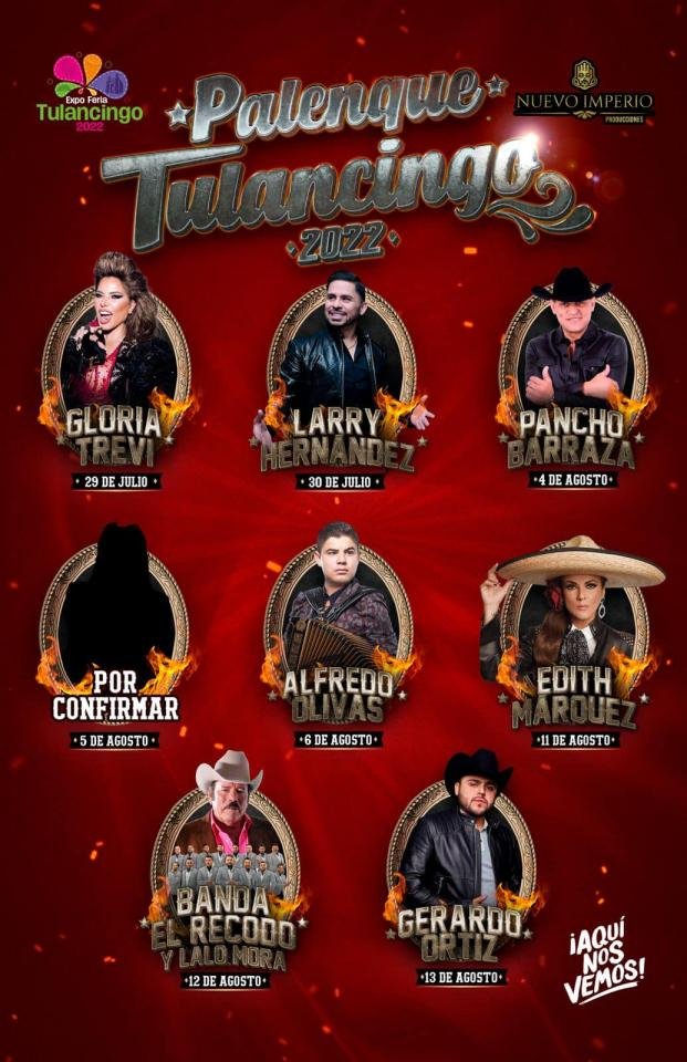 Estos artistas se presentarán en la Expo Feria Tulancingo 2022