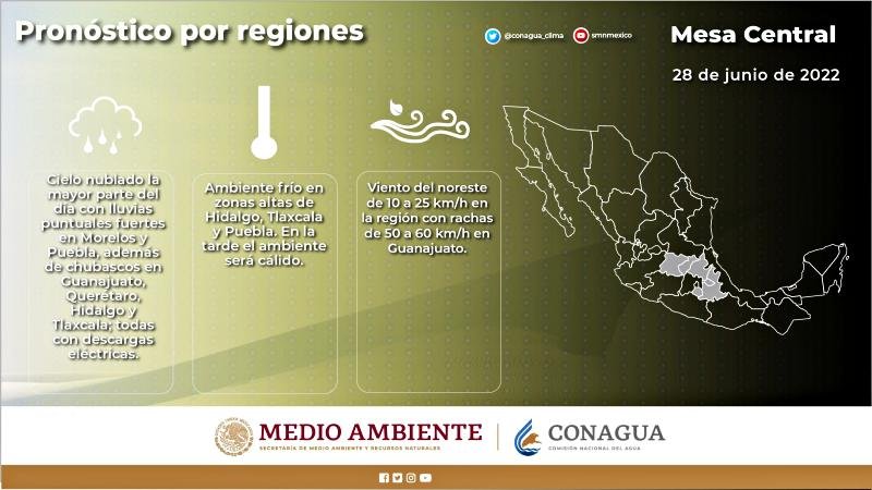 Tendremos lluvias y descenso en la temperatura en Hidalgo