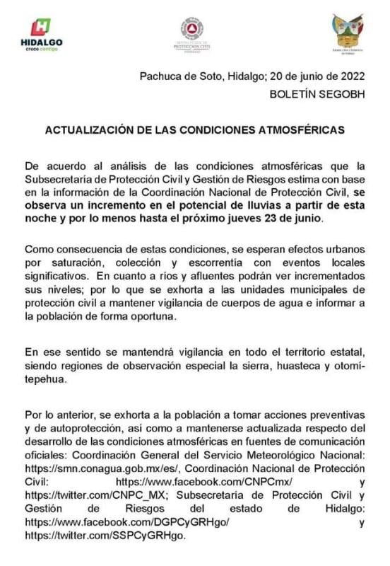 Llegó el verano con mucha lluvia en Hidalgo