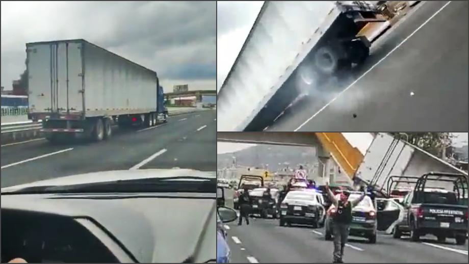 De película, así fue la persecución en la México-Pachuca por un tráiler robado (videos)