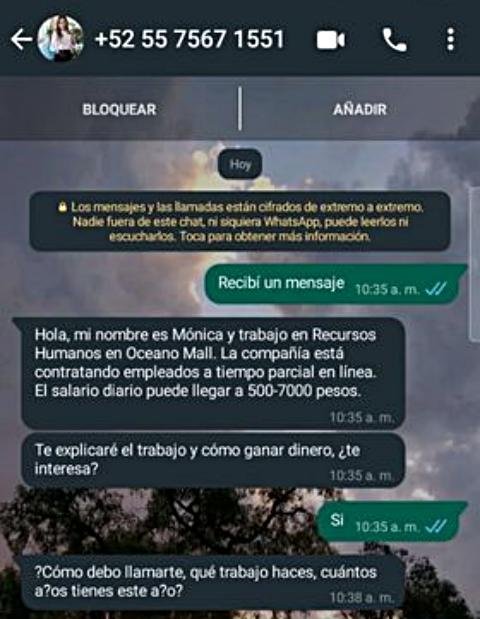 ¿Te llegó este mensaje por WhatsApp ofreciéndote trabajo? Ojo, es fraude