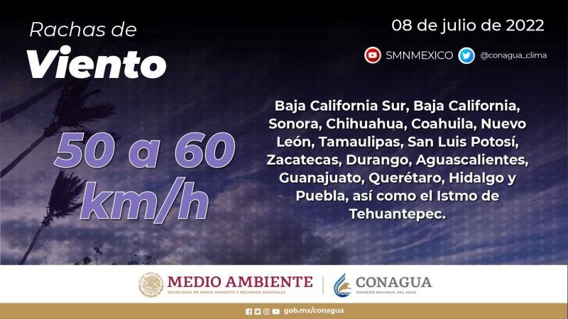 Monzón mexicano traerá más lluvias y fuertes rachas de viento a Hidalgo