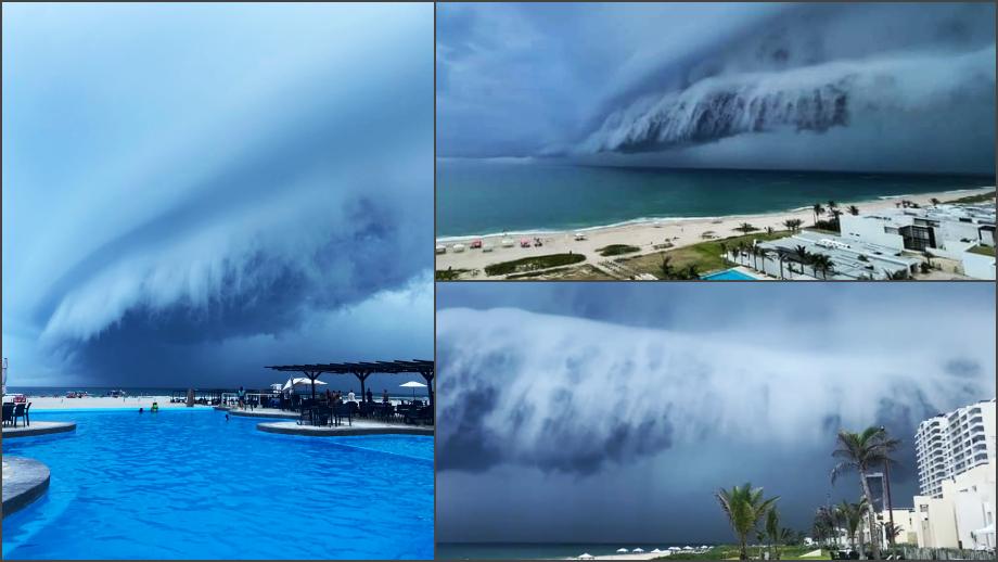 #Videos: Se forma impresionante nube en playa de Tamaulipas