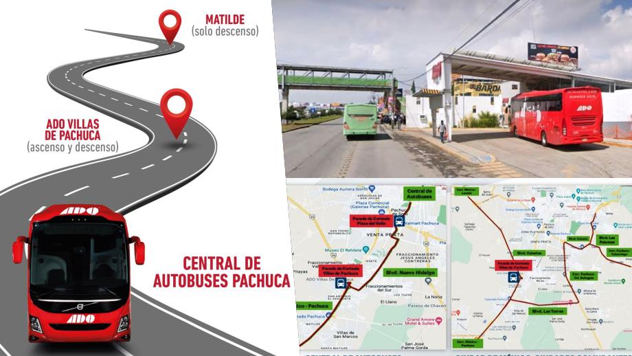 Estos son los cambios en recorridos y puntos de ascenso-descenso de transporte federal en Pachuca