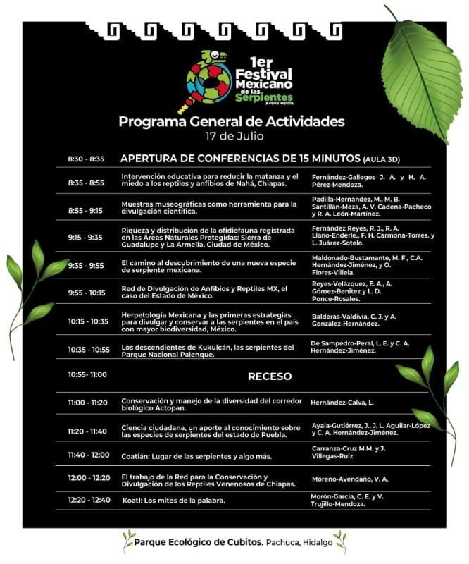 1er Festival Mexicano de las Serpientes se realizará en Pachuca esta semana
