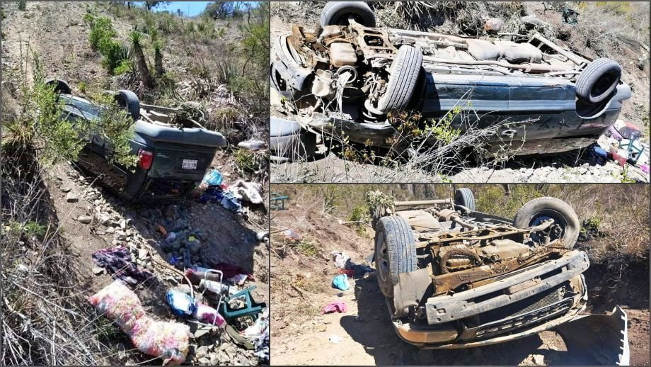 Se desbarranca camioneta con 10 turistas cerca de Grutas Tolantongo