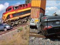 Lo guio mal el GPS y se lo llevó el tren; ocurrió en Hidalgo (video)