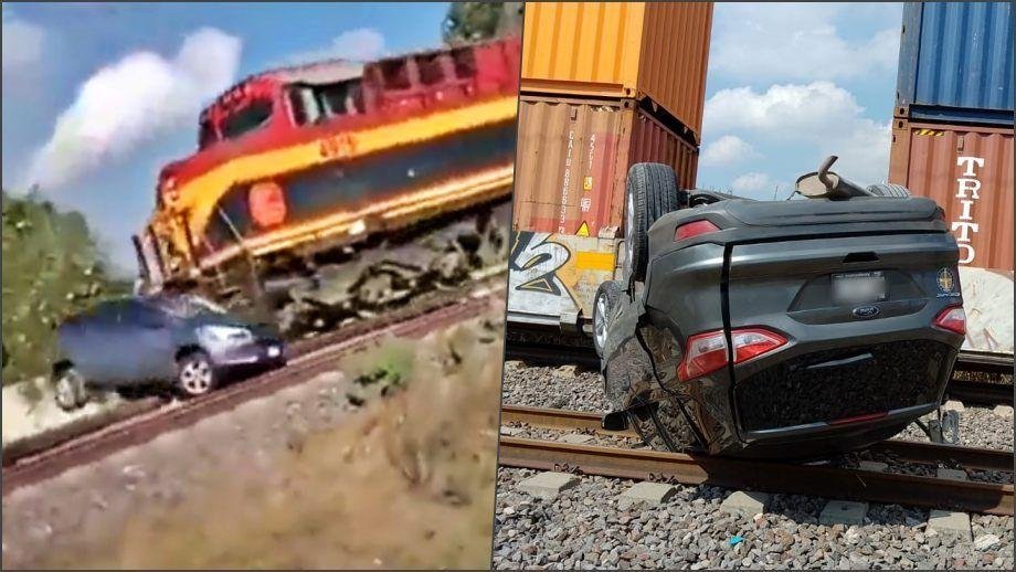 Lo guio mal el GPS y se lo llevó el tren; ocurrió en Hidalgo (video)