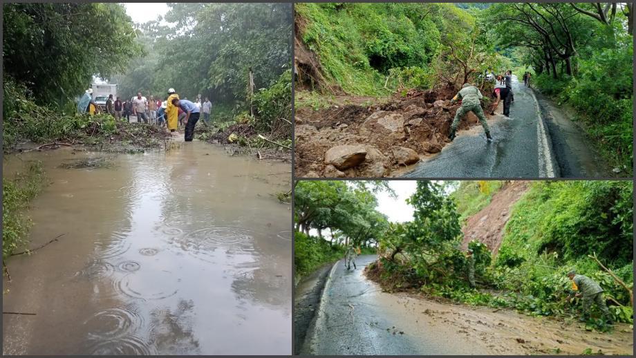 Se desgajó un cerro en Hidalgo y así quedó la México-Tampico, a la altura de Tlanchinol