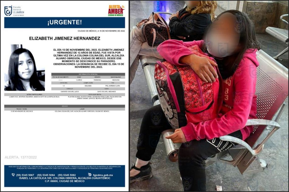 Niña desaparecida en CdMx es hallada en la central de autobuses de Pachuca