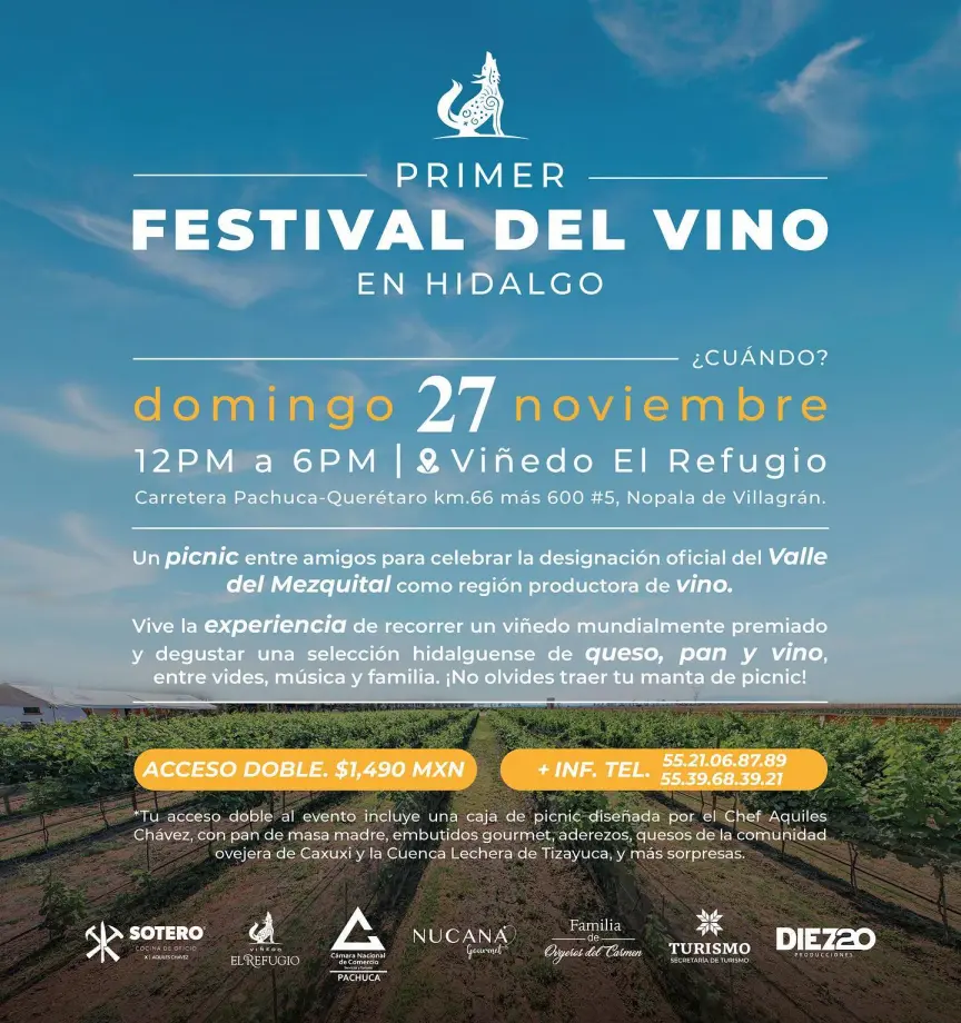 Este domingo habrá Festival del Vino en el primer viñedo de Hidalgo