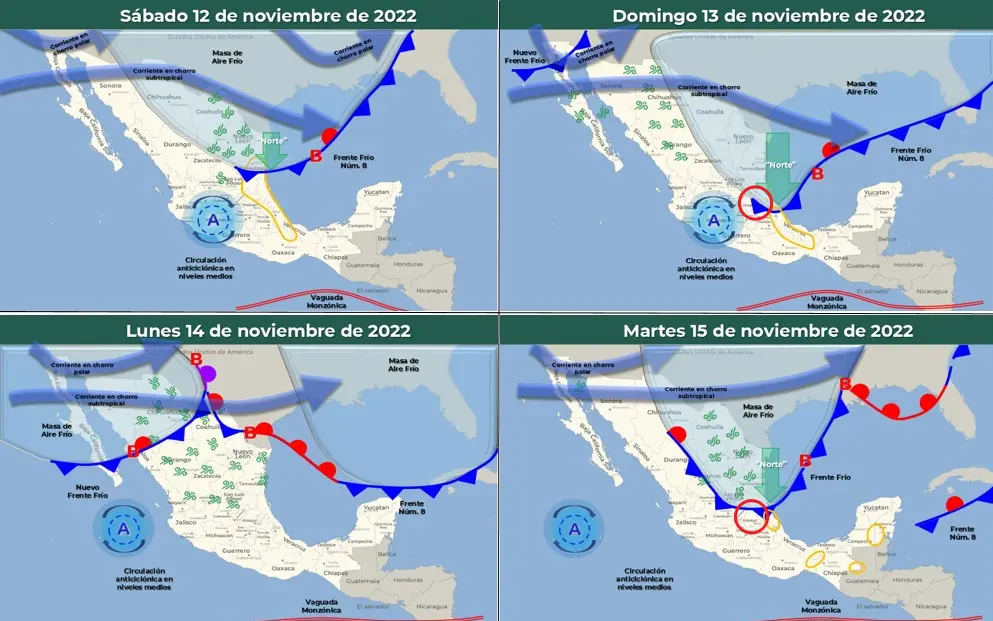 Dos frentes fríos llegarán a Hidalgo en los próximos días