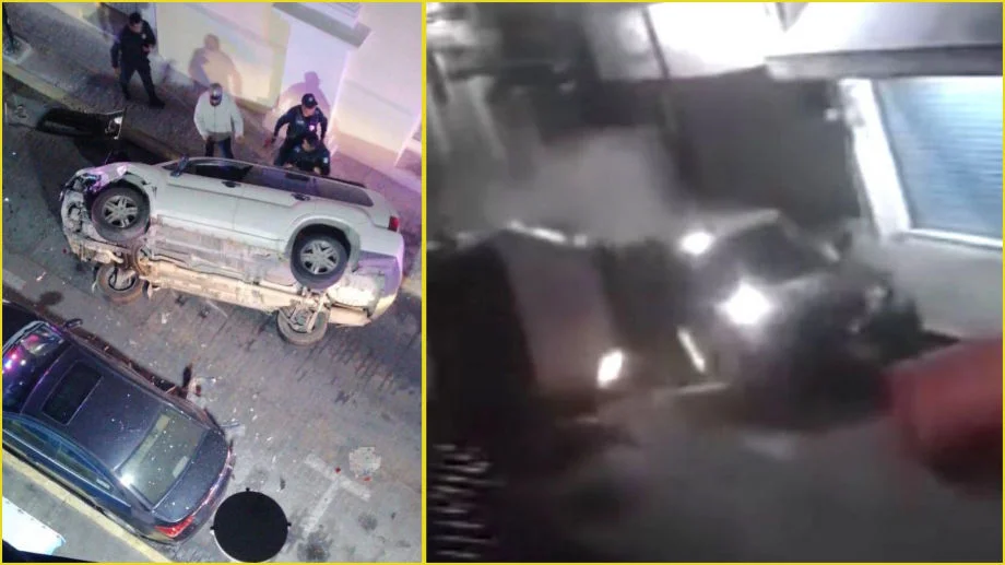 Video | Así fue la volcadura de una camioneta en la calle de Guerrero en Pachuca