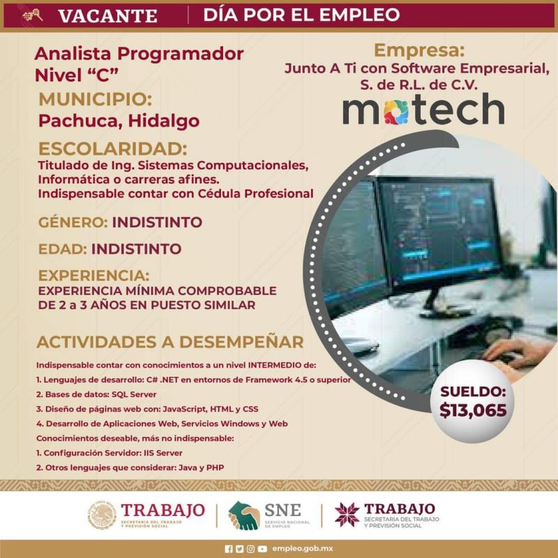Ofrecerán vacantes en Pachuca con sueldos de casi $15,000 5 Ofrecerán vacantes en Pachuca con sueldos de casi $15,000