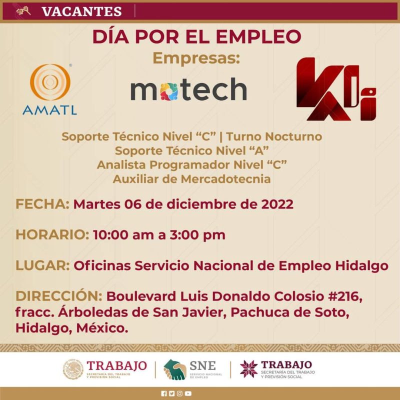 Ofrecerán vacantes en Pachuca con sueldos de casi $15,000 4 Ofrecerán vacantes en Pachuca con sueldos de casi $15,000