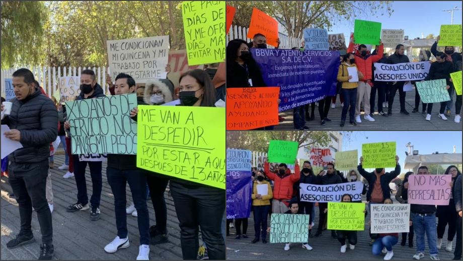 Trabajadores se manifiestan en Pachuca; acusan despidos injustificados y acoso laboral